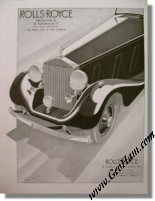 Vintage 1935 RollsRoyce Phantom III Advertisment by Geo Ham