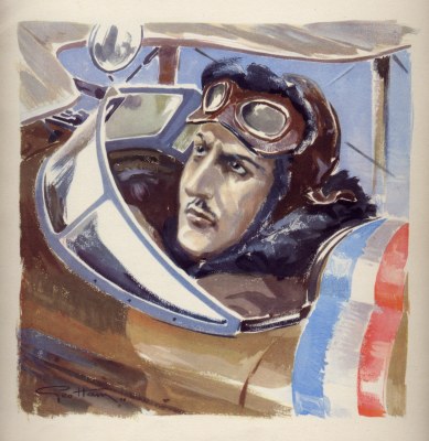 Geo Ham - Georges Guynemer WW I Air Combat Drawing Print For Sale - Artwork