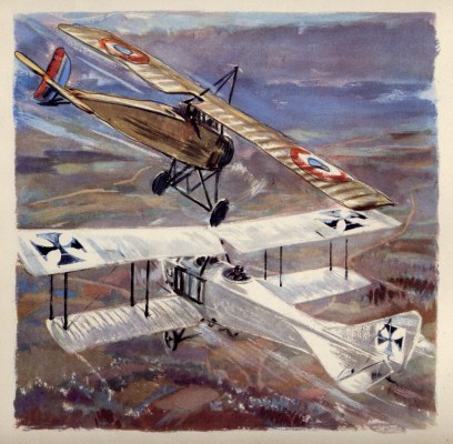 Geo Ham - Georges Guynemer WW I Air Combat Drawing Print For Sale - Artwork