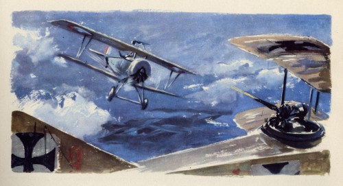 Geo Ham - Georges Guynemer WW I Air Combat Drawing Print For Sale - Artwork