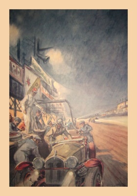 Geo Ham - 1933 Le Mans 24 Heures Alfa Romeo Drawing Print For Sale - Artwork