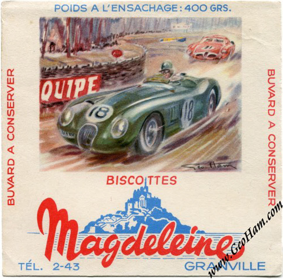Vintage Original 1953 24 Hours of Le Mans Blotter by Geo Ham