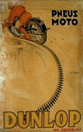 1920's Dunlop Motorcycle Tires Advertising Poster by Geo Ham