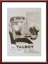 Vintage 1930 Talbot Advertisement by Geo Ham