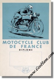 Vintage Original 1935 Motocycle Club de France Diplome Geo Ham Litho