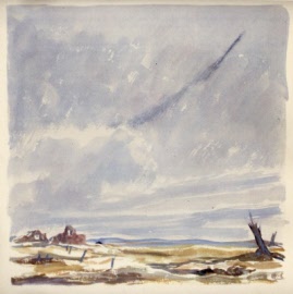 1949 Guynemer Illustration by Geo Ham - WW I Deserted Poelekerke Battlefield
