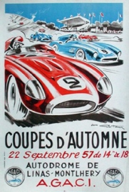 1957 Coupe d Automne Montlhery-Linas Poster by Geo Ham